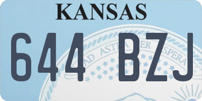 KS license plate 644BZJ