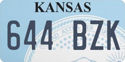 KS license plate 644BZK