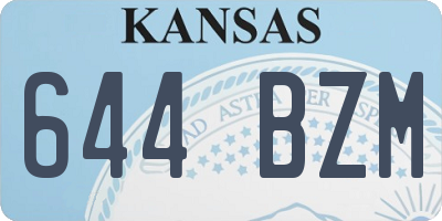KS license plate 644BZM