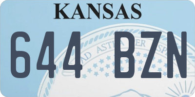 KS license plate 644BZN