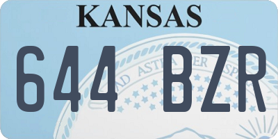 KS license plate 644BZR
