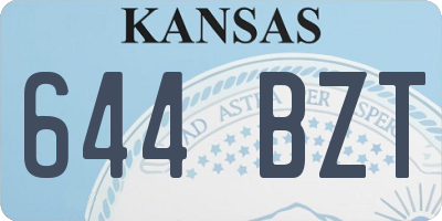 KS license plate 644BZT