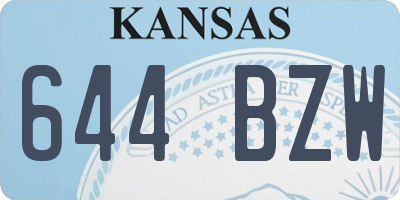 KS license plate 644BZW