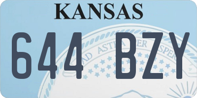 KS license plate 644BZY