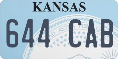 KS license plate 644CAB