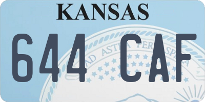 KS license plate 644CAF