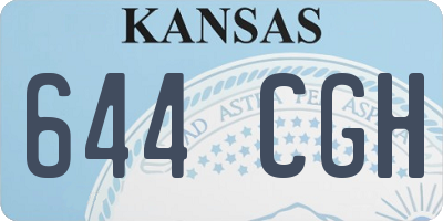 KS license plate 644CGH