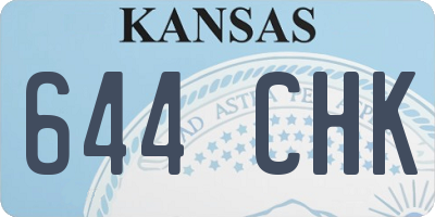 KS license plate 644CHK