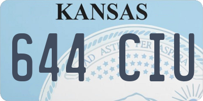 KS license plate 644CIU