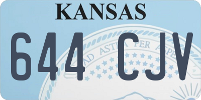 KS license plate 644CJV