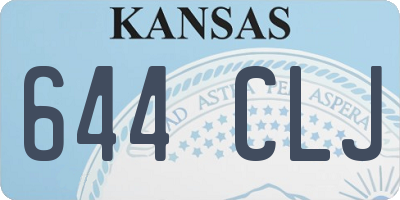 KS license plate 644CLJ