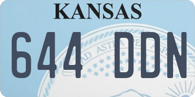 KS license plate 644DDN