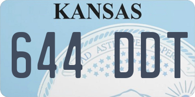 KS license plate 644DDT
