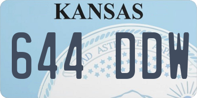 KS license plate 644DDW