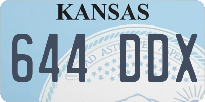 KS license plate 644DDX