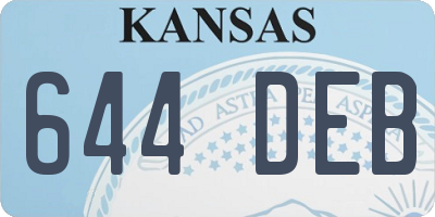 KS license plate 644DEB