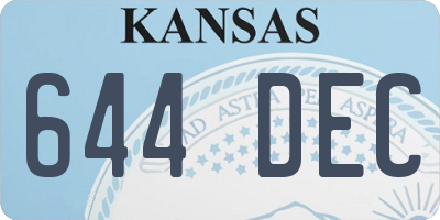 KS license plate 644DEC