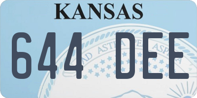 KS license plate 644DEE