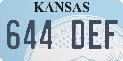 KS license plate 644DEF