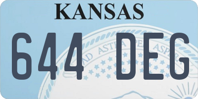 KS license plate 644DEG