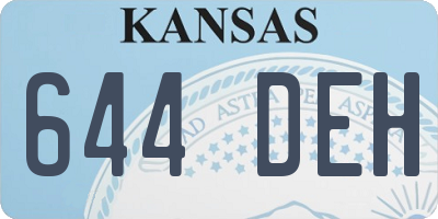 KS license plate 644DEH