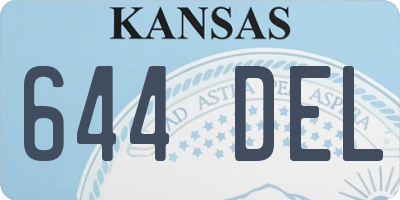 KS license plate 644DEL