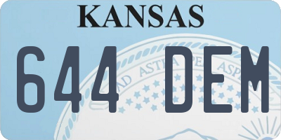 KS license plate 644DEM
