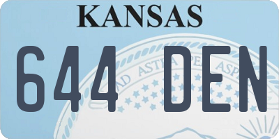 KS license plate 644DEN