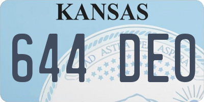 KS license plate 644DEO