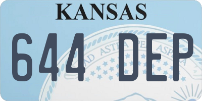 KS license plate 644DEP