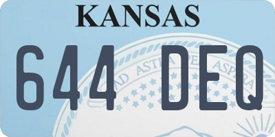 KS license plate 644DEQ