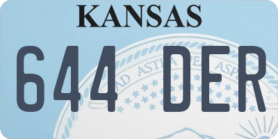 KS license plate 644DER