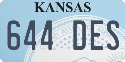 KS license plate 644DES