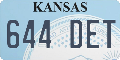 KS license plate 644DET