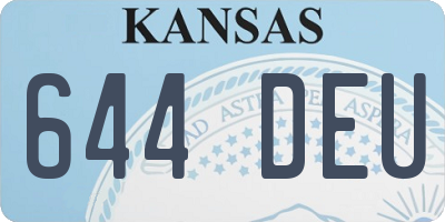 KS license plate 644DEU