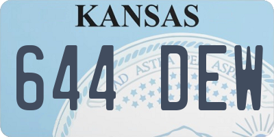 KS license plate 644DEW