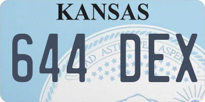KS license plate 644DEX