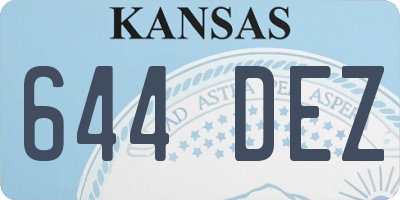 KS license plate 644DEZ