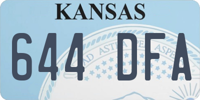 KS license plate 644DFA