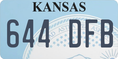 KS license plate 644DFB