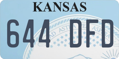KS license plate 644DFD