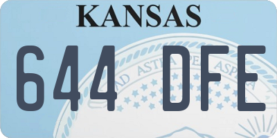 KS license plate 644DFE
