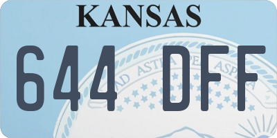 KS license plate 644DFF