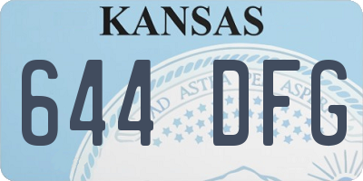 KS license plate 644DFG