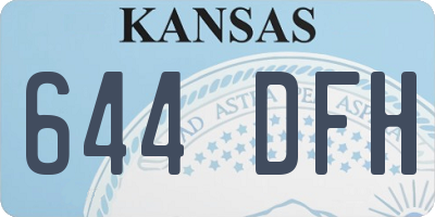 KS license plate 644DFH