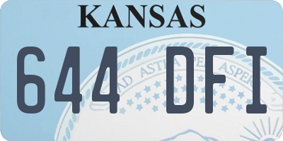 KS license plate 644DFI