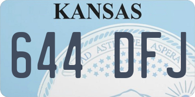 KS license plate 644DFJ