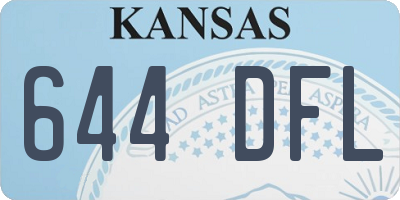 KS license plate 644DFL
