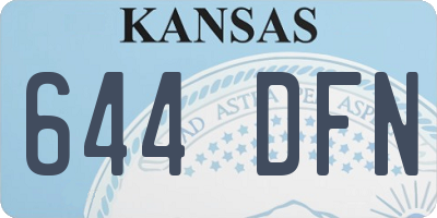 KS license plate 644DFN