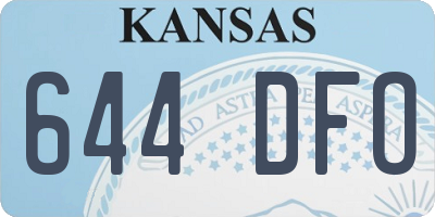 KS license plate 644DFO